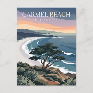 Carmel Beach California Postcard