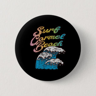 Carmel Beach, Surf Retro Vintage 60s 70s Style Button