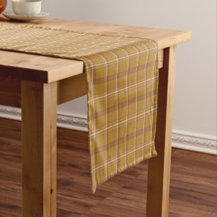 Carmel Brown Plaid Classic Pattern Table Runner