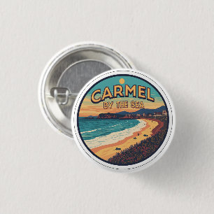 Carmel by the sea beach california pacific coast button