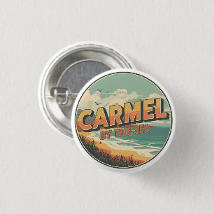 Carmel by the sea beach california pacific coast button