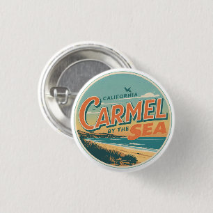 Carmel by the sea beach california pacific coast button