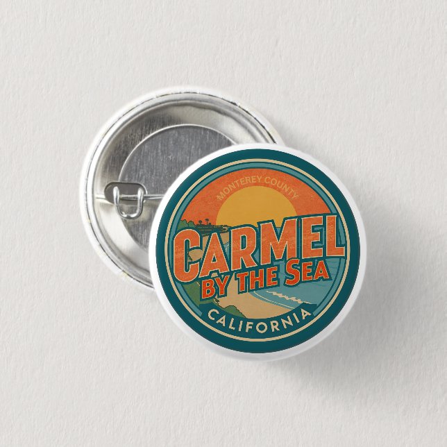 Carmel by the sea beach california pacific coast g button (Front & Back)