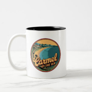 Carmel by the sea beach california pacific coast g Two-Tone coffee mug