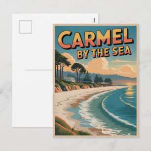 Carmel by the sea beach california pacific coast holiday postcard
