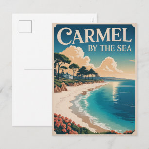 Carmel by the sea beach california pacific coast holiday postcard