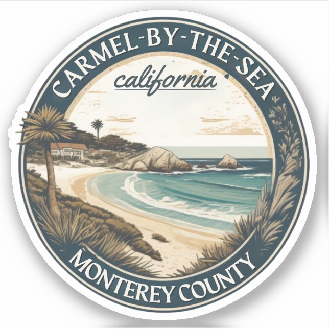 Carmel by the sea beach california pacific coast sticker (Front)