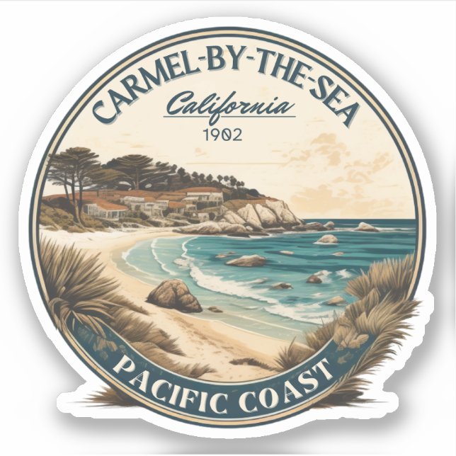 Carmel by the sea beach california pacific coast sticker (Front)