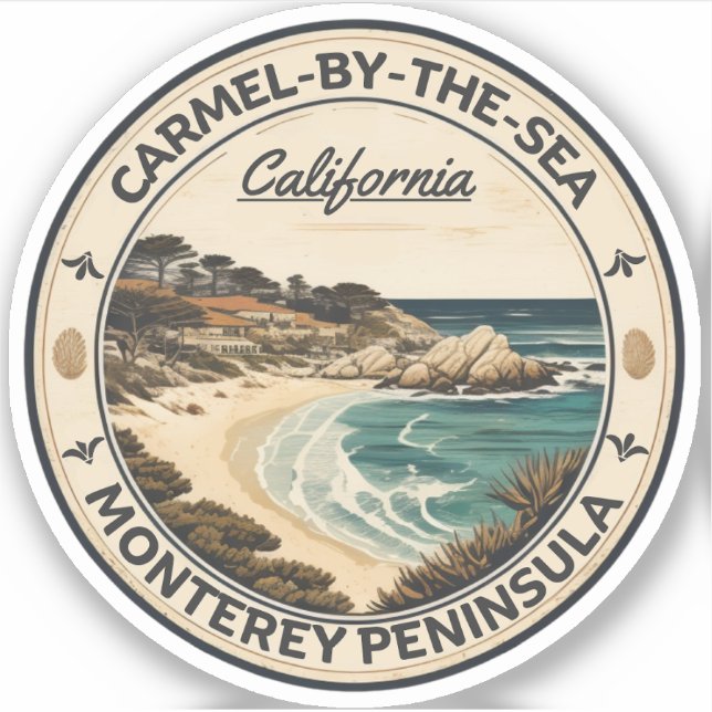 Carmel by the sea beach california pacific coast sticker (Front)