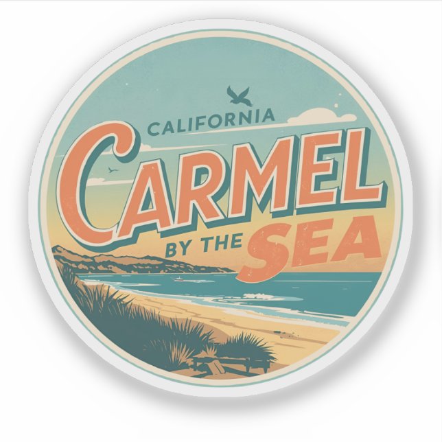 Carmel by the sea beach california pacific coast sticker (Front)