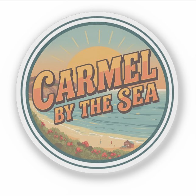 Carmel by the sea beach california pacific coast sticker (Front)