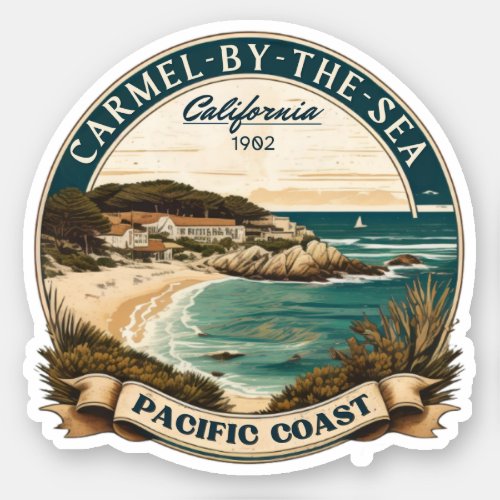 Carmel by the sea beach california pacific coast sticker