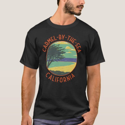 Carmel_by_the_Sea California Retro Distressed T_Shirt