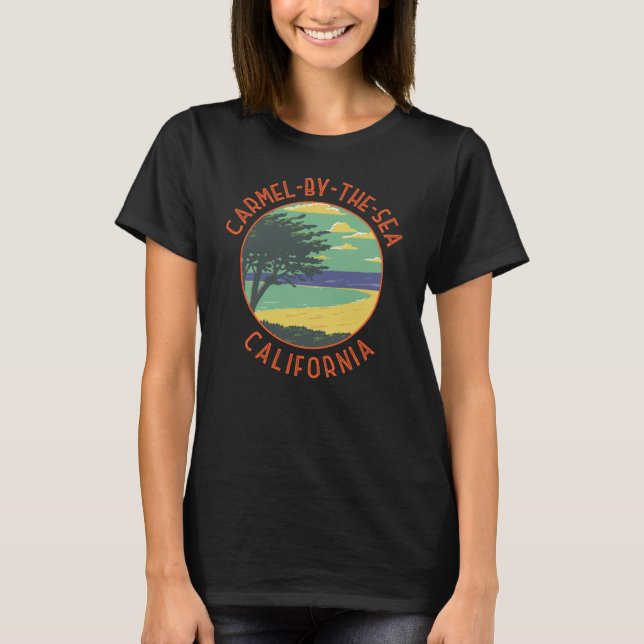 Carmel-by-the-Sea California Retro Distressed T-Shirt (Front)