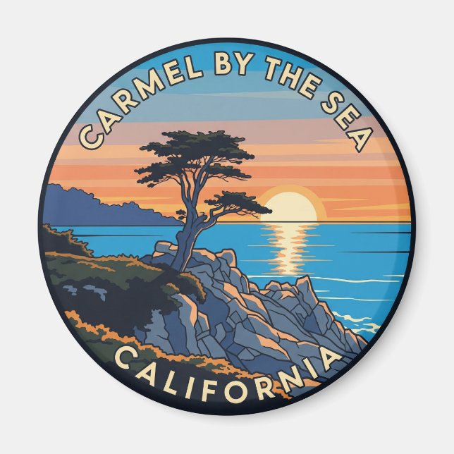 Carmel-by-the-sea lone cypress magnet (Front)