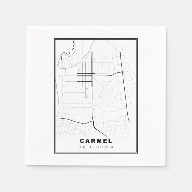 Carmel-by-the-Sea Map Napkins (Front)