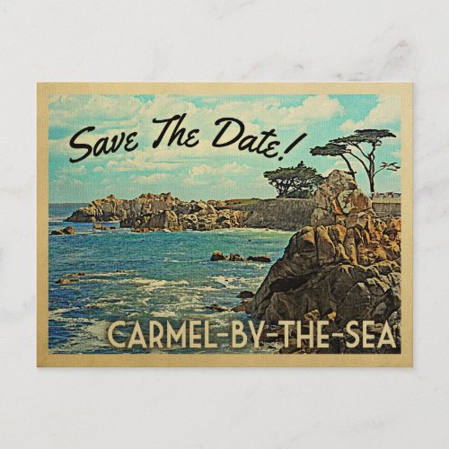 Carmel_by_the_Sea Save The Date Vintage Postcards
