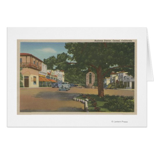 Carmel, CA - Business District View of Downtown Cards (Front Horizontal)