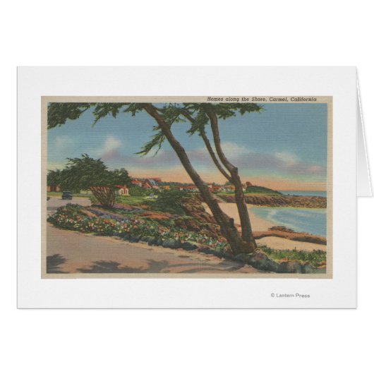 Carmel, CA - Homes along The Shore View Cards (Front Horizontal)