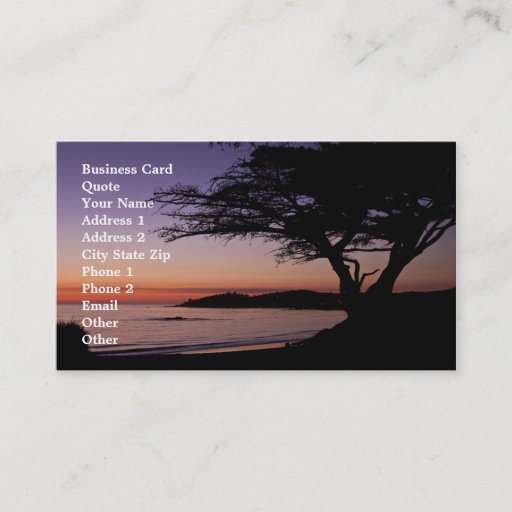 Customizable Carmel, CA Sunset Business Card