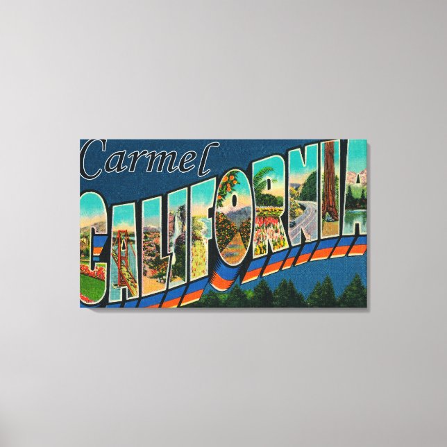 Carmel, California - Large Letter Scenes Canvas Print (Front)