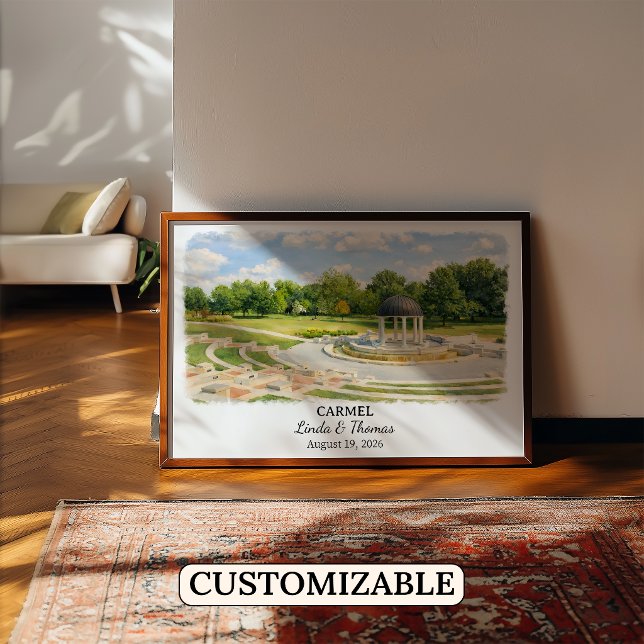Carmel Indiana Poster, Watercolor, Custom Poster (Creator Uploaded)