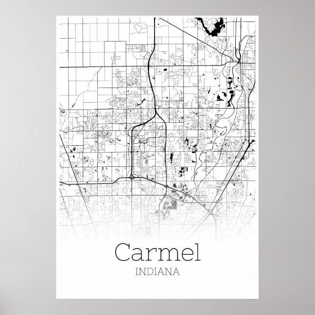 Carmel Map - Indiana - City Map Poster (Front)