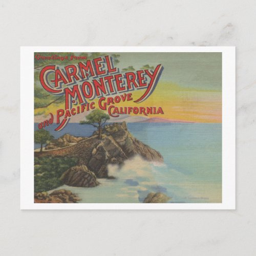 Carmel Monterey  Pacific Grove CA _ Welcomes Postcard