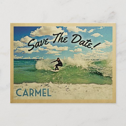 Carmel Save The Date California Surf Announcement Postcard
