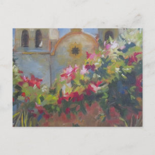 Carmel Spanish Mission California Garden Postcard