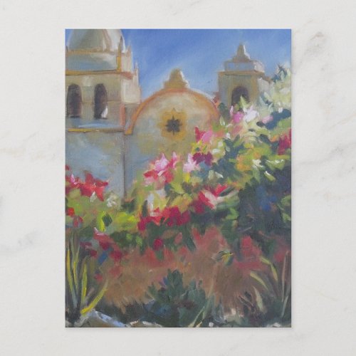 Carmel Spanish Mission California Garden Postcard