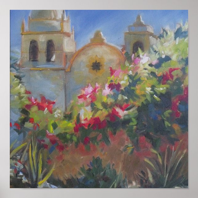 Carmel Spanish Mission California Garden Poster (Front)