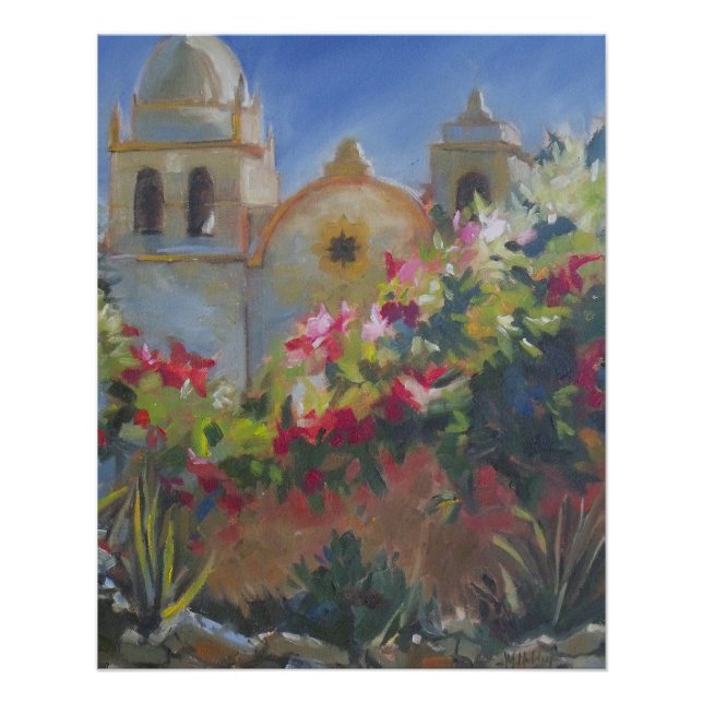 Carmel Spanish Mission California Garden Poster (Front)