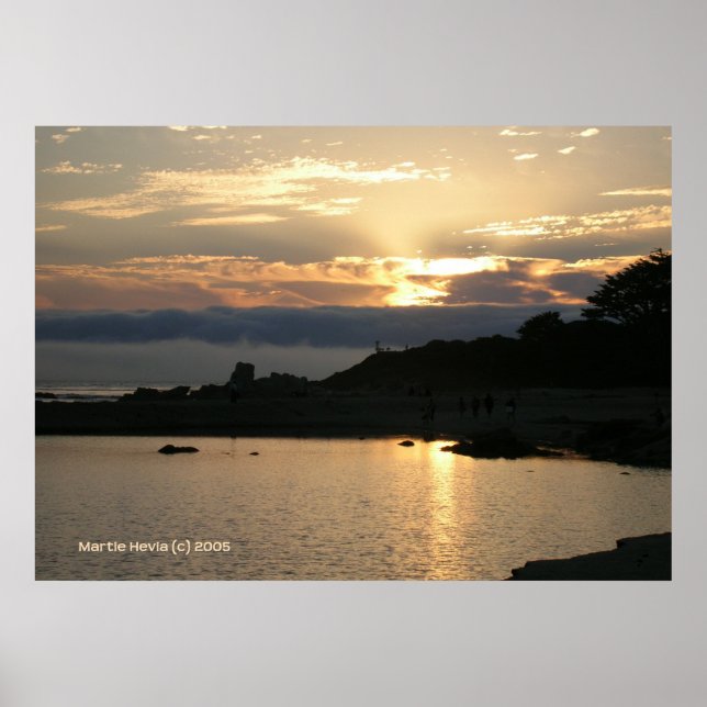 Carmel Sunset in Gold Poster (Front)