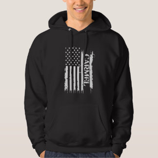 Carmel United States Distressed w US Flag Hoodie