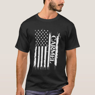 Carmel United States Distressed w US Flag T-Shirt