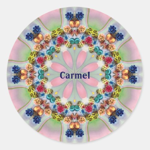 CARMEL  WOW PRETTY 3D Pastel Shades   Classic Round Sticker