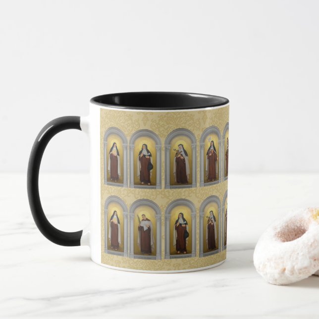 Carmelite Saints Religious Catholic Nuns Priest  Mug (With Donut)