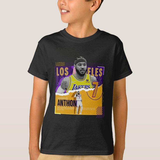Carmelo-anthony -basketball-paper-poster-lakers Ac T-Shirt (Front)