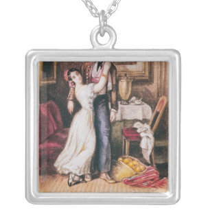 Carmen and Don Jose, 1846 Silver Plated Necklace