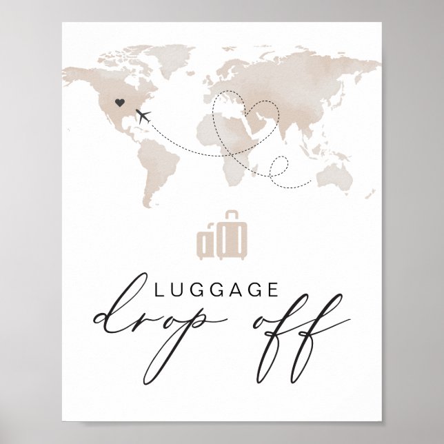 CARMEN Beige Travel Themed Luggage Drop Off  Poster (Front)
