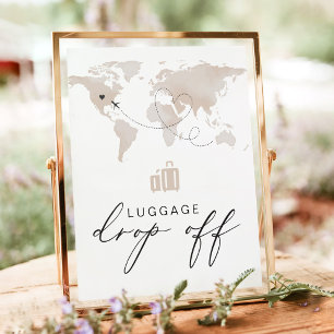 CARMEN Beige Travel Themed Luggage Drop Off  Poster