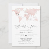 CARMEN Blush Map Travel Adventure Bridal Shower Invitation (Front)