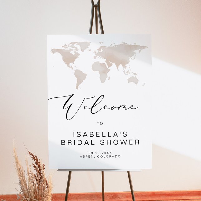 CARMEN Map Travel Adventure Bridal Shower Welcome Foam Board (Creator Uploaded)