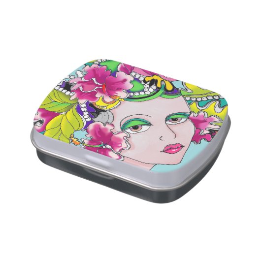 Carmen Mardi Gras Pretty Girl Candy Tin (Side)