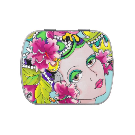 Carmen Mardi Gras Pretty Girl Candy Tin (Top)