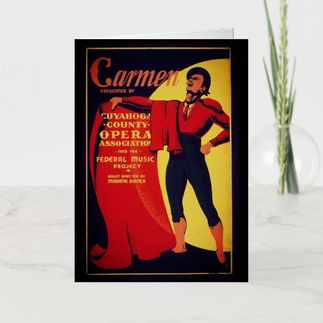 Carmen opera poster foil greeting card (Front)