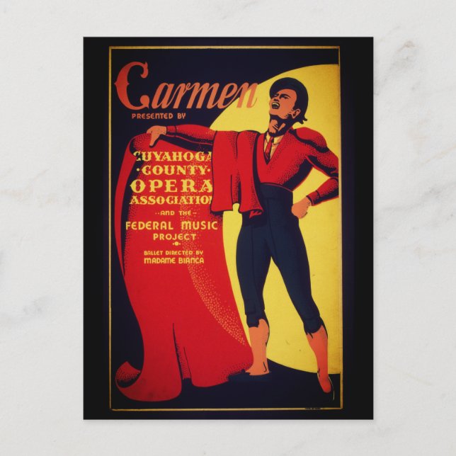 Carmen opera poster postcard (Front)