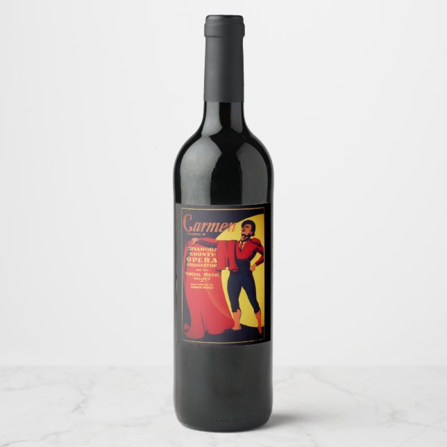 Carmen opera poster wine label (Front)
