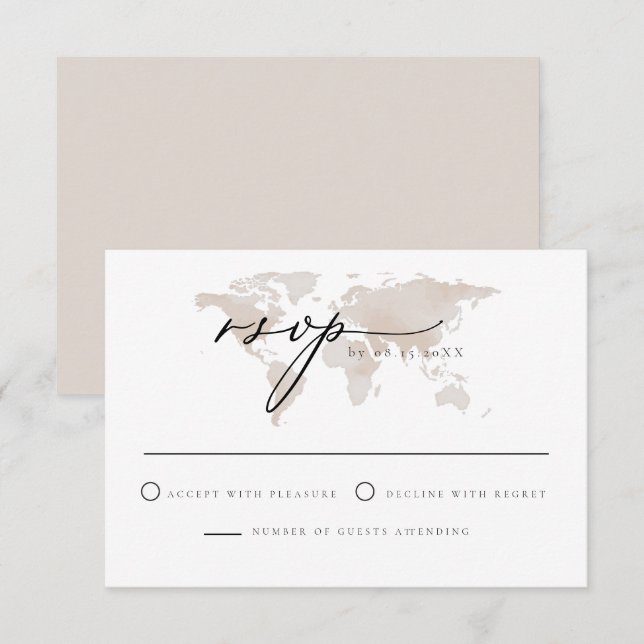 Carmen - Travel Watercolor Map Adventure RSVP Invitation (Front/Back)